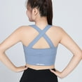 thumbnail image 5 of Women's Sports Bras Large Size High Waist Front Zipper Sports Vest High Strength Shockproof Yoga Bra Beautiful Back Fitness Underwear Sports Bra Blue XL, 5 of 6
