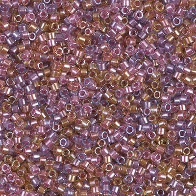 Miyuki Delica Seed Beads DB0982/DB982 11/0 Transparent Color Lined Tutti Frutti Mix Luster 7.2 Grams