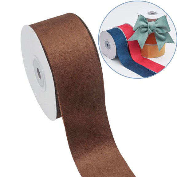 Bxaolu Polyester Velvet Ribbon, 1.6 Inch,14.75Ft Ribbon Spool Christmas Decorations, Use for Choker, Gift Wrapping, Floral Bouquets, Boutonnieres, Coffee