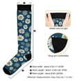 thumbnail image 3 of FORMRS Womens Knee High Socks Casual Long Thick Travel Daily Wear, 2 Pairs, Green Daisy Pattern, 3 of 6