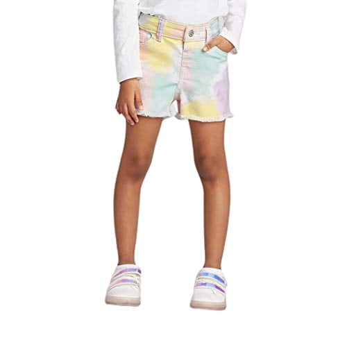 Cat Jack Toddler Girls Pastel Rainbow Tie-Dye Cutoff Jean Shorts 2T Toddler