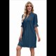 thumbnail image 2 of Vestido Recto Casual con Cuello en V Azul Oscuro L, 2 of 10