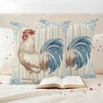 thumbnail image 3 of Retro Rooster Outdoor Waterproof Pillow Covers, Blue Farmhouse Animals Watercolor Decorative Square Throw Pillowcase Sofa Cushion Sham for Patio/Couch/Chair, 16"x16" 2 Pack, 3 of 8