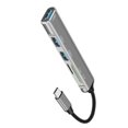 thumbnail image 3 of Adaptador divisor múltiple 5 En 1 USB 3.0 Tipo C Adaptador Hub Lector De Tarjetas TF Profesional Durable Gris, 3 of 8