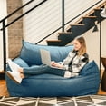 thumbnail image 4 of Big Joe Imperial Fufton Foam Filled Bean Bag Sofa with Removable Cover, Pacific Blue Union, Durable Woven Polyester, 5 feet Giant, 4 of 7