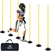 Soccer Agility Poles Set, 6 Pcs Detachable Sports Trainning Speed Poles Slalom Poles with Rubber Base, Sport Agility Training Equipment for Football, Rugby, Basketball, Indoor & Outdoor