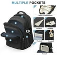 thumbnail image 6 of Simple Backpack for School Teenagers Aesthetic Backpack, Black Backpack for Women School Backpack for College Men Bookbags for Teens, Lightweight Book Bags Waterproof Casual Daypack School Bag, 6 of 9