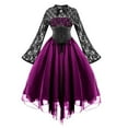 thumbnail image 1 of Robes pour Femmes Robe de Soirée Midi des Années 1950 avec Manches Évasées et Ligne A Élégante, 1 of 3