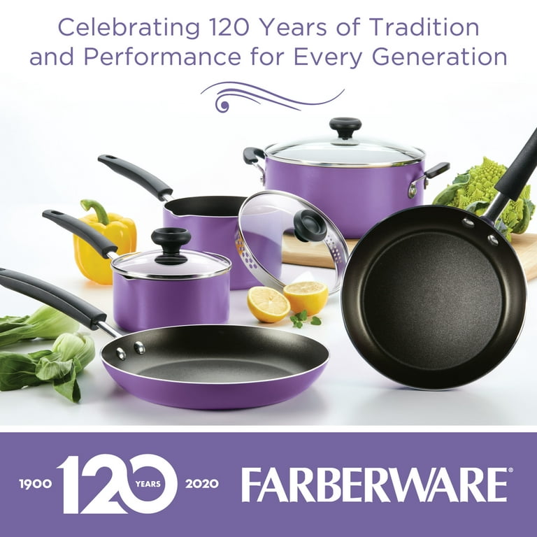 Farberware 12-Piece Easy Clean Dishwasher Safe Aluminum Nonstick Pots and Pans  Set/Cookware Set 
