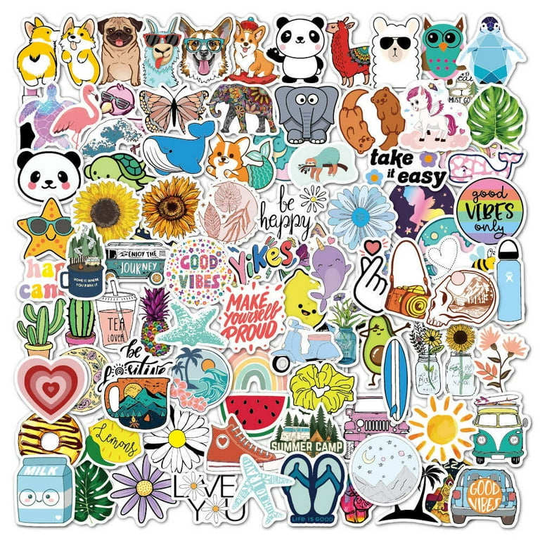 Vsco Stickers Black White 50PCS Waterproof Stickers Pack Girls For On  Laptop PC Phone Suitcase Luggage Skateboard Toy Sticker