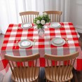 thumbnail image 3 of Red White Plaid Table Cloth Waterproof Tablecloths, Modern Farmhouse Buffalo Check Gingham Tablecloth Dining Table Cover for Kitchen Party Tabletop Outdoor, Rectangle Tablecloth 52x70 Inch, 3 of 9
