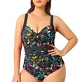 thumbnail image 1 of Aayomet Maillot de Bain Taille Femmes Coloré Fleur Aléatoire Ondulée Imprimé Léopard Conservateur Source Chaude Réglable (Camouflage, M), 1 of 5