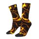 thumbnail image 1 of Balery Orange Lightning Calcetas Largas con Estampado para Hombre y Mujer – Suaves y Transpirables, Talla Única (US 5-11), 1 of 6