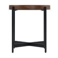 thumbnail image 4 of Alaterre Furniture Brookline Industrial Round Metal End Table, Medium Chestnut/Black, 4 of 7