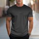 thumbnail image 1 of Tops para hombre, blusas y camisas de manga corta con cuello redondo para hombre, camiseta deportiva informal con estampado degradado a la moda para hombre, blusa de poliéster de manga corta con cuell, 1 of 5