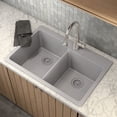thumbnail image 2 of Moen GGR3024B Granite Series 33" Undermount Double Basin Granite Kitchen Sink - Grey, 2 of 8