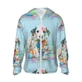 thumbnail image 2 of Uemuo A Funny Little Dalmatian Puppy Pattern Women's Full Zip UPF 50+ Sun Protection Hoodie Jacket Long Sleeve Sun Shirt Hiking Outdoor Performance with Pockets-Large, 2 of 9