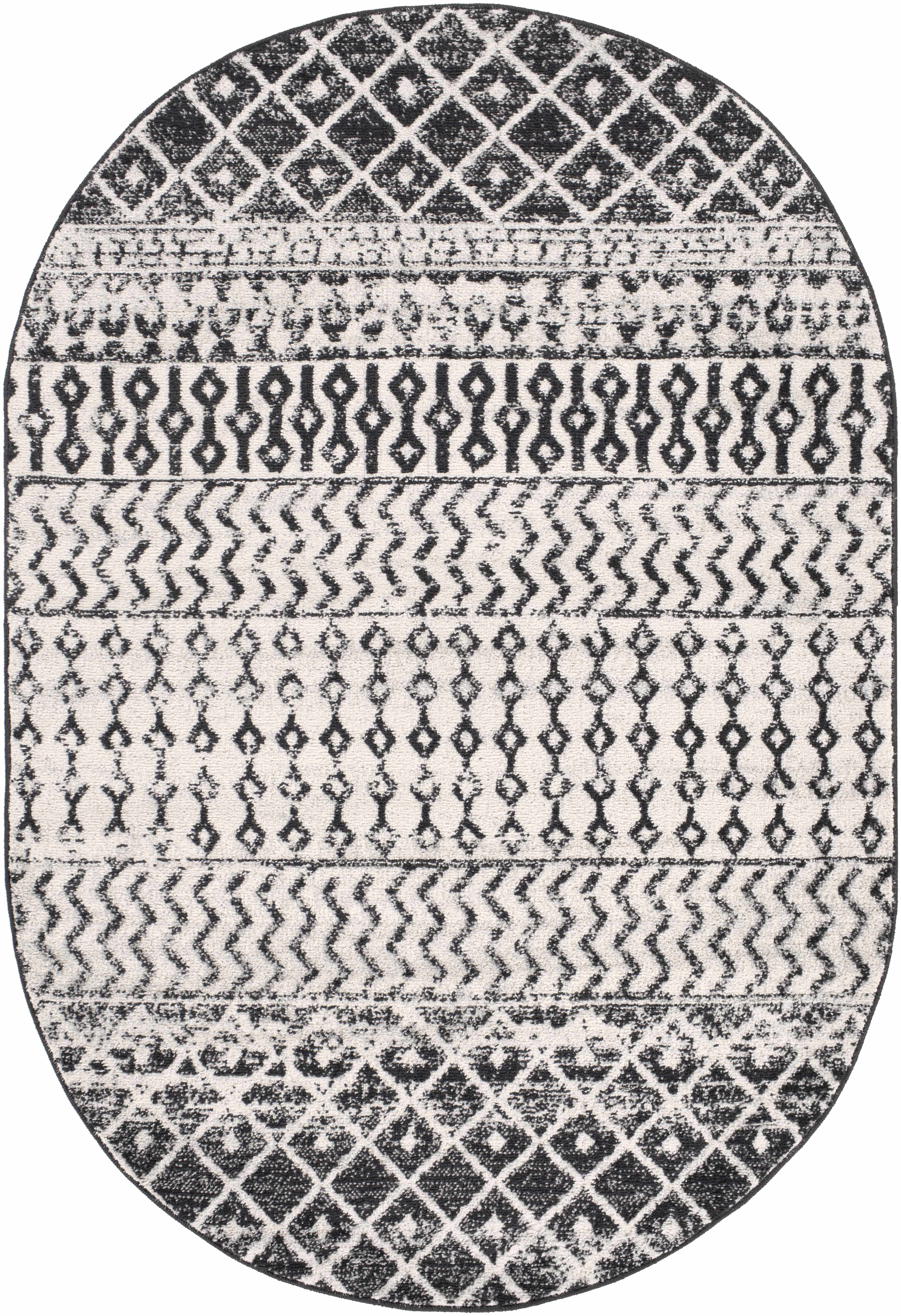 Hauteloom Constantinople Living Room, Bedroom Area Rug - Bohemian/Global - Black, Gray, Light Gray - 10' x 13'