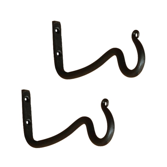 Achla Designs Set of 2 Versatile Upturned O-Hooks, 6 Inch Wide, Graphite Powder Coat Finish