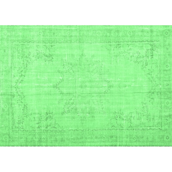 Ahgly Company Indoor Rectangle Persian Emerald Green Traditional Area Rugs, 8' x 10'