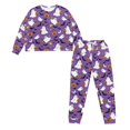thumbnail image 4 of SCRAWLGOD Halloween Women’s Pajamas Set Soft 2 piece Loungewear Long Sleeve & Long Pants Pj Set with Pockets for Women Casual Sleepwear with Pockets, Ghost Pumpkin Bat Broomstick Violet, XXL, 4 of 7