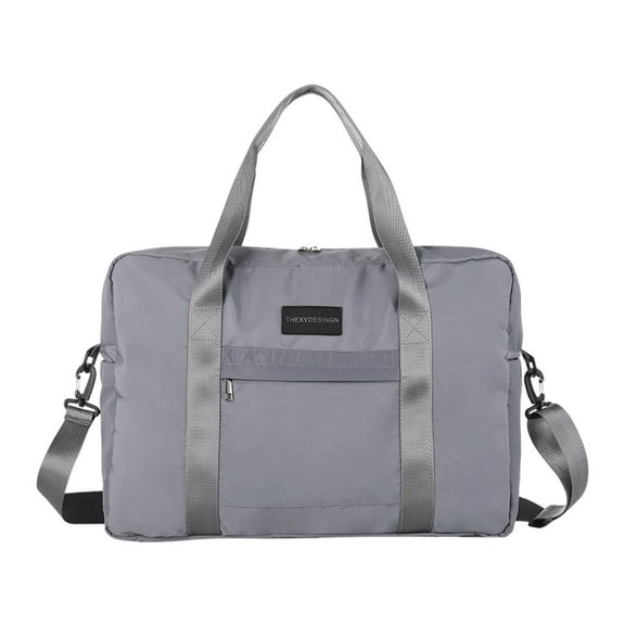 LACKUST Large Travel Tote, Expandable Gym Tote, Carry On Overnight, Trolley Sleeve, Wet Pocket, Travel Duffel Bags,Gray