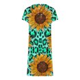 thumbnail image 5 of Pisexur Robe d'Été pour Femmes 2023 à Col en V à Manches Courtes Florale Décontractée de Plage Robes Imprimé Tournesol une Robe Midi en Lin, 5 of 5
