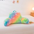 thumbnail image 2 of Reading Pillow Glow in The Dark Bed Rest Wedge Kids Glow Backrest Pillow Dinosaur Print with Arms Back Support for Sitting Up in Bed Cushion, Pink-Yellow, 2 of 8