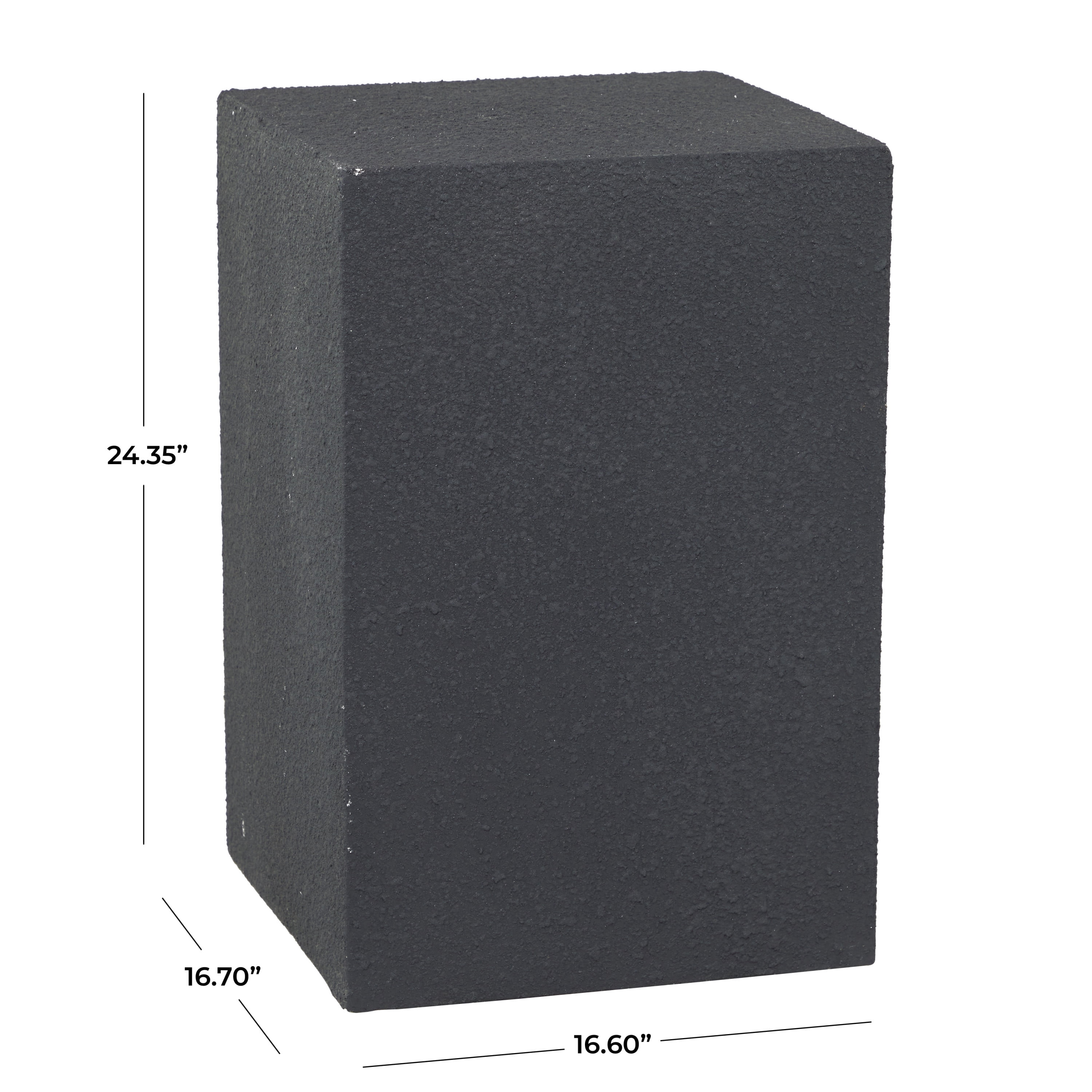 DecMode 17"W, 24"H Magnesium oxide Contemporary Stool, Black, 1-Piece