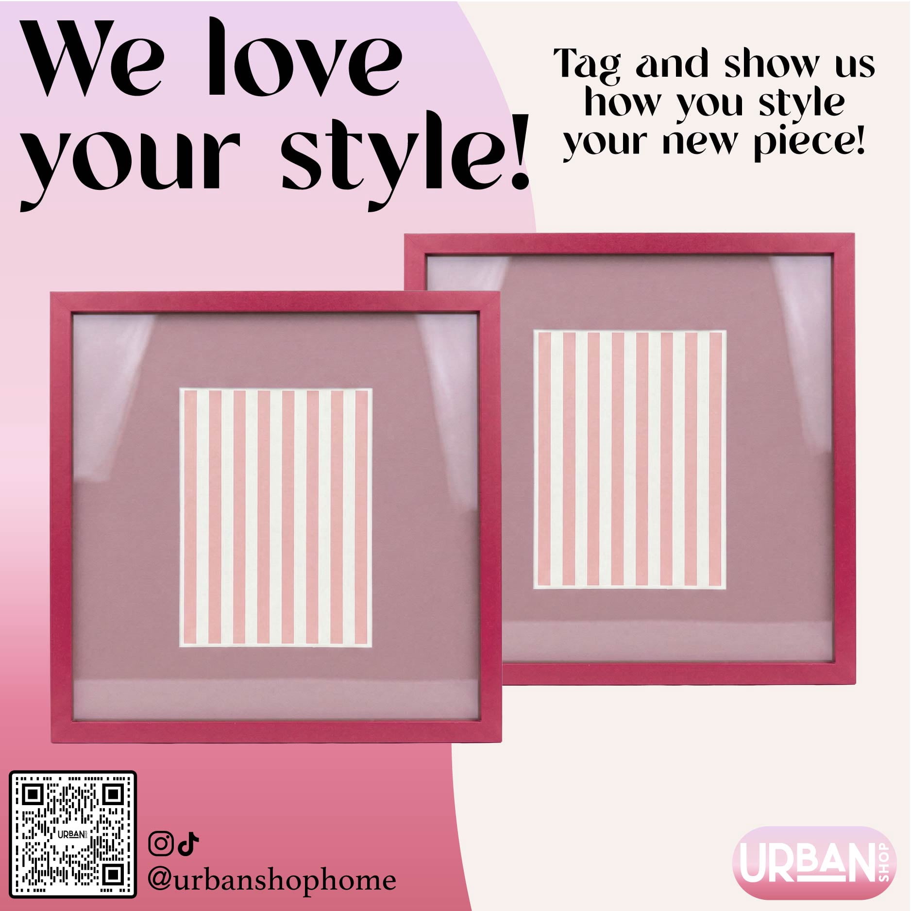 Urban Shop 12 x 12 Pink Wood Picture Frames, 2-Pack, Displays 6 x 8 Photo with Mat