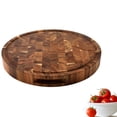 thumbnail image 3 of Wood End Grain Cutting Boards Wooden Butcher Block Meat Cutting Wood Thick Board Round Wood Chopping Boards, 3 of 5