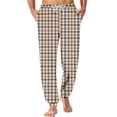 thumbnail image 3 of Men's Traditional Plaid Pajama Pants with Pockets & Drawstring - Cuffed Jogger Sleep Bottoms for Men, Elastic Waist Soft Lightweight Lounge Homewear Yellow S, 3 of 7