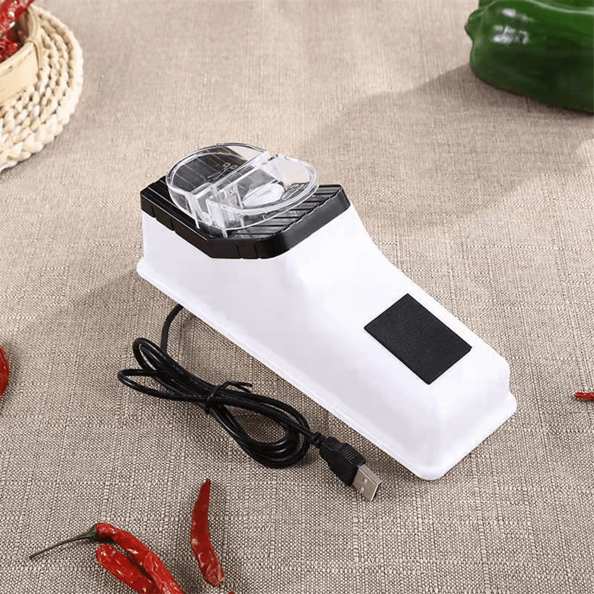 Aiguiseur De Couteaux électrique - Affûtage Rapide En 5 Secondes - Multifonction Pour Couteaux Et Ciseaux - Sécurisé Et Facile à Nettoyer - Design Compact Pour La Cuisine