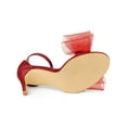 thumbnail image 5 of BLISSFUL STEP Women's Open Toe Ankle Strap Bow Tie Stiletto High Heels Sandals Red 8, 5 of 7