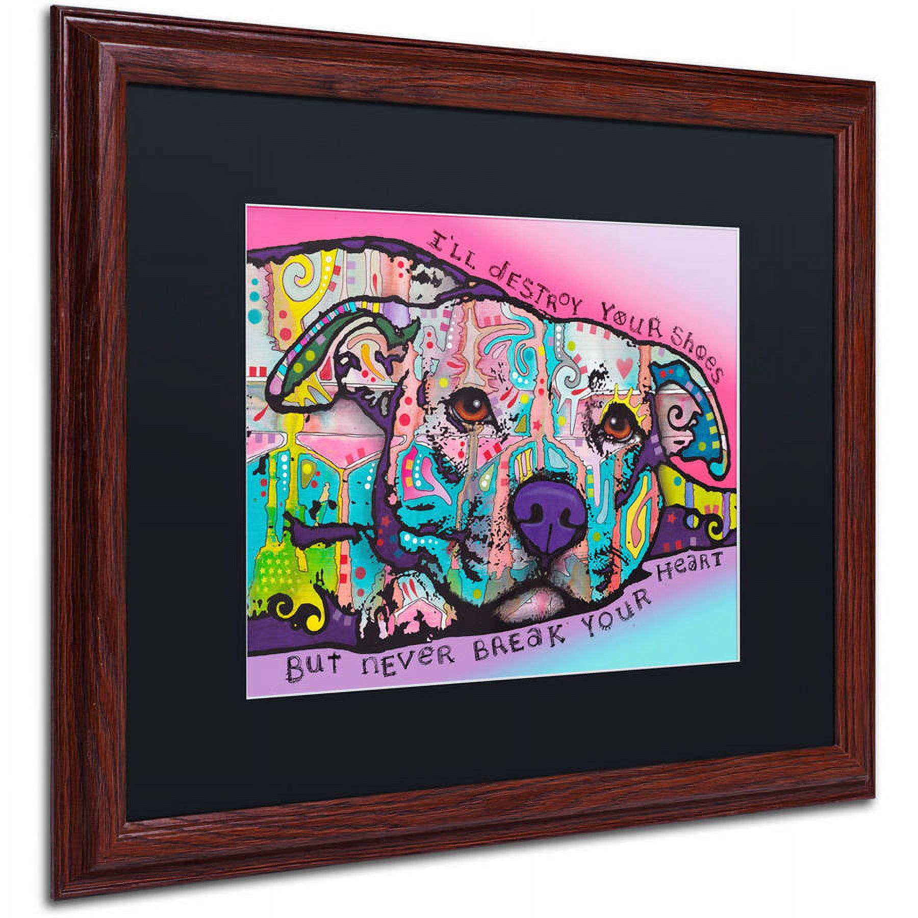 "Never Break Your Heart" Canvas Art by Dean Russo, Black Matte, Wood Frame