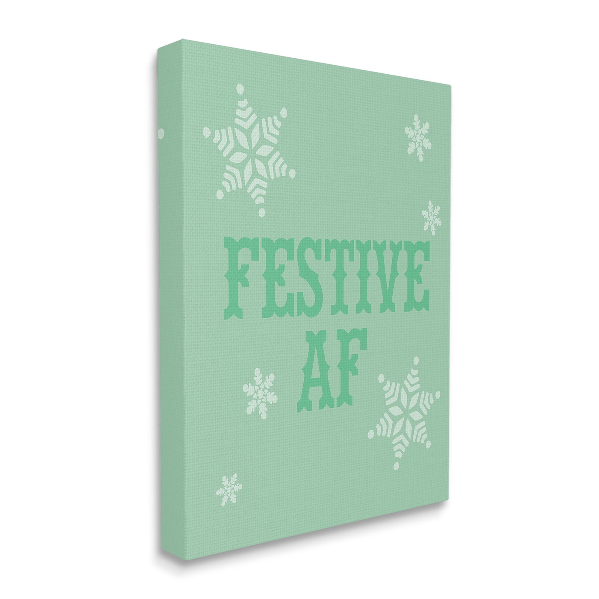 Stupell Industries Funny Festive AF Phrase Holiday Painting Gallery Wrapped Canvas Art Print Wall Art, 24 x 30