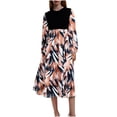 thumbnail image 2 of Ovzne Robes d'Été pour Femmes Robe pour Femme Nouvelle Robe Imprimée Française à Manches Longues à Col Rond avec une Grande Robe pour Femmes à Manches Longues Imprimée Liquidation, 2 of 7