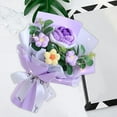 thumbnail image 4 of Ramo de flores de ganchillo Ramo de flores de punto Ramo de flores artificiales decorativas para el día de las flores Violeta, 4 of 9