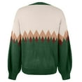 thumbnail image 6 of sususu Womens Fair Isle Sweater Oversized Knitted Sweaters Long Sleeve Boat Neck Colorful Loose Pullover Jumper Tops,A05-Green,XXXL, 6 of 6