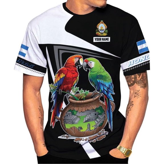 Paniprints Honduras Personalized T-Shirt 3D Camisa Hombre, Honduras T-Shirt (Multi) (S)