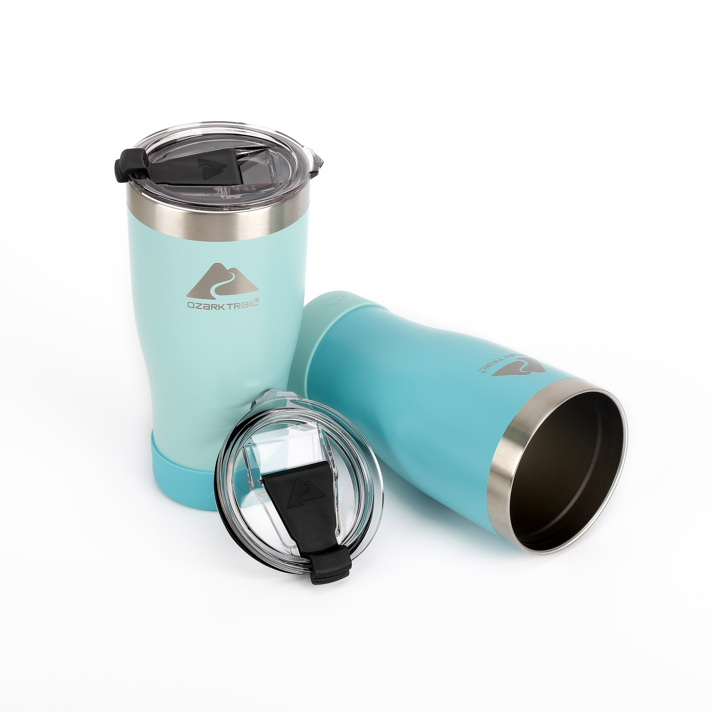 Ozark Trail 2 Pack Stainless Steel Vacuum Tumblers, 20oz, Mint and Aqua - image 2 of 4