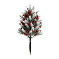 thumbnail image 2 of Artificial Christmas Tree with Red Berries, Realistic Pine Plant Decorations, Perfect for Christmas Garden and Patio Decorations, Essential Holiday Ornament and Thoughtful Christmas Gift, White, 1pcs, 2 of 7