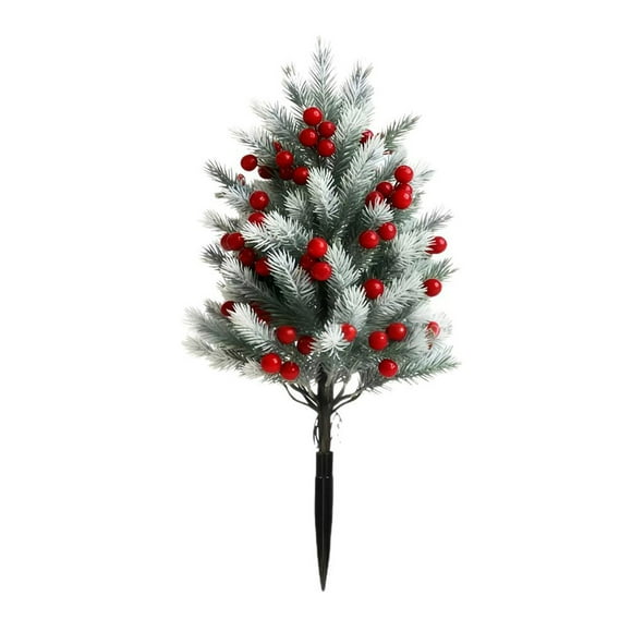 Cheapark Arbre de Noël Artificiel avec Baies Rouges - Déco de Plantes pour Jardin, Patio et Échanges de Cadeaux des Fêtes