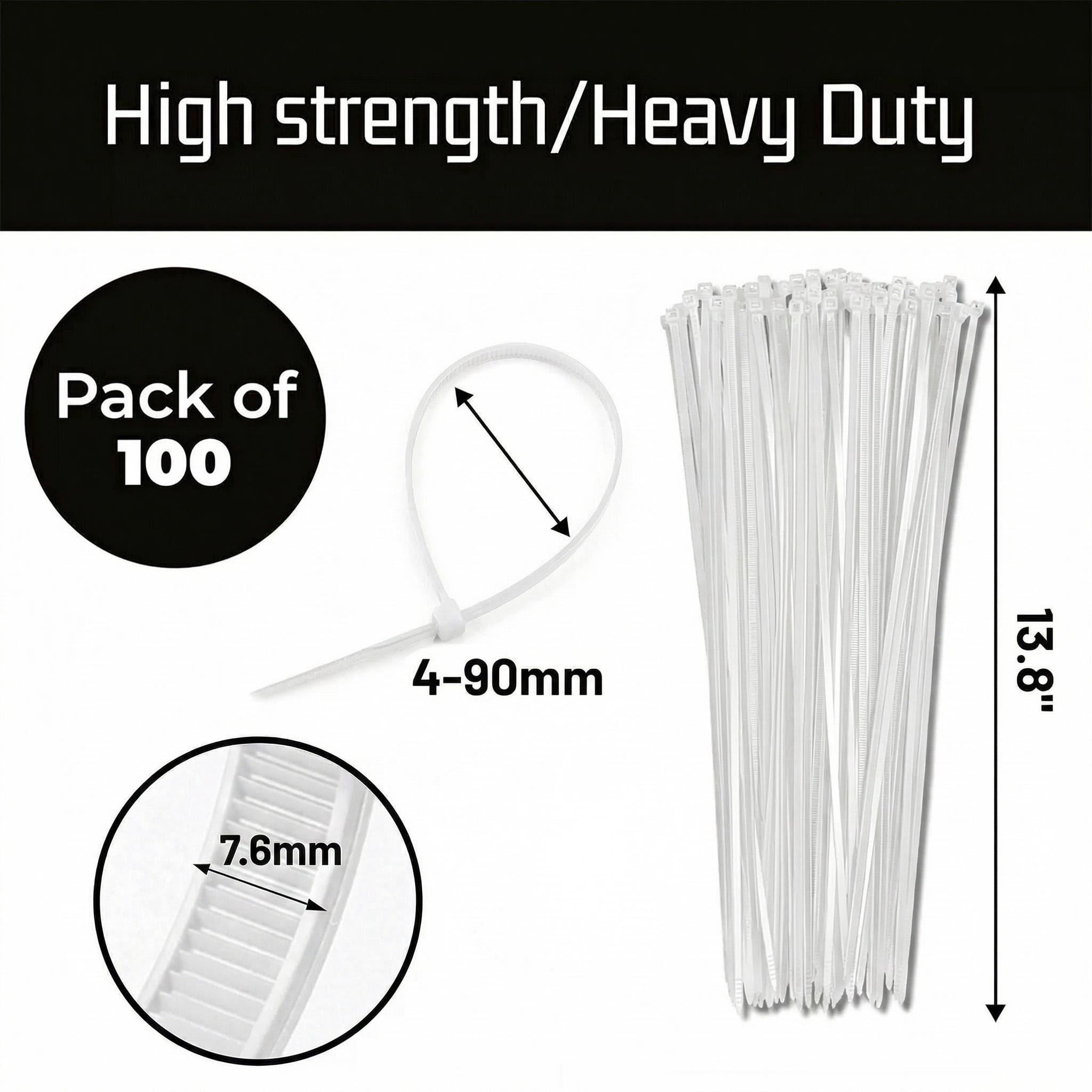 Asoricing 100 Pack Zip Ties, Heavy Duty Cable Ties, Wire Ties for Indoor and Outdoor (13.5 inch)
