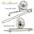 thumbnail image 2 of GA248 2.75 Inch Wedding Bridal Hair Barrette Slide-In Clip Silver and White Pearls, 2 of 5