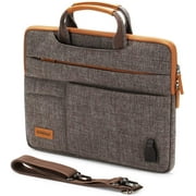 DOMISO 15.6 Inch Multi-Functional Laptop Sleeve Business Briefcase Messenger Bag with USB Charging Port for 15.6"