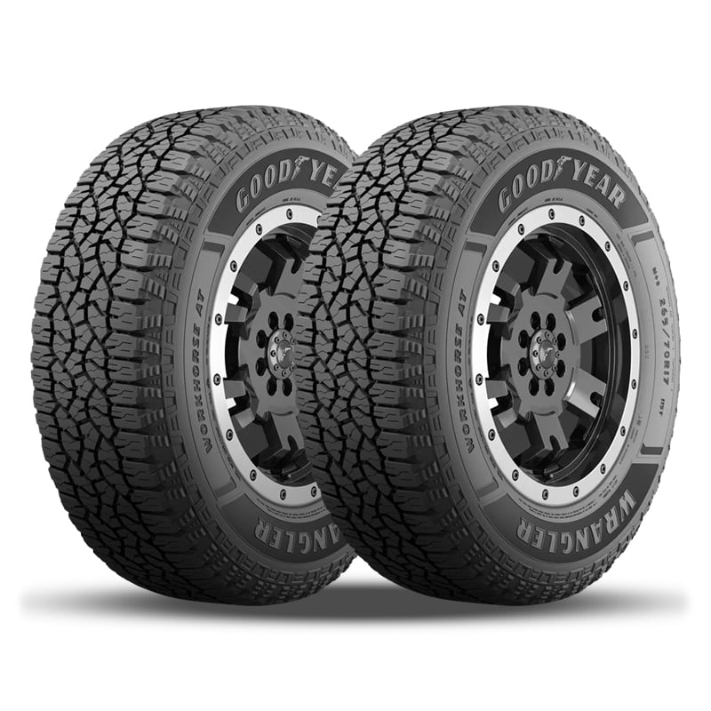 Pair of 2 Goodyear Wrangler Workhorse A/T 285/45R22 114H All Terrain Tires  50K Mileage 