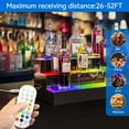 thumbnail image 3 of Dextrus LED Liquor Bottle Display Shelf 3 Tier 30-Inch Lighted Bar Shelves,Acrylic Storage Rack with RF Remote & App Control Supports Power Bank Multicolor Lighting, 3 of 5