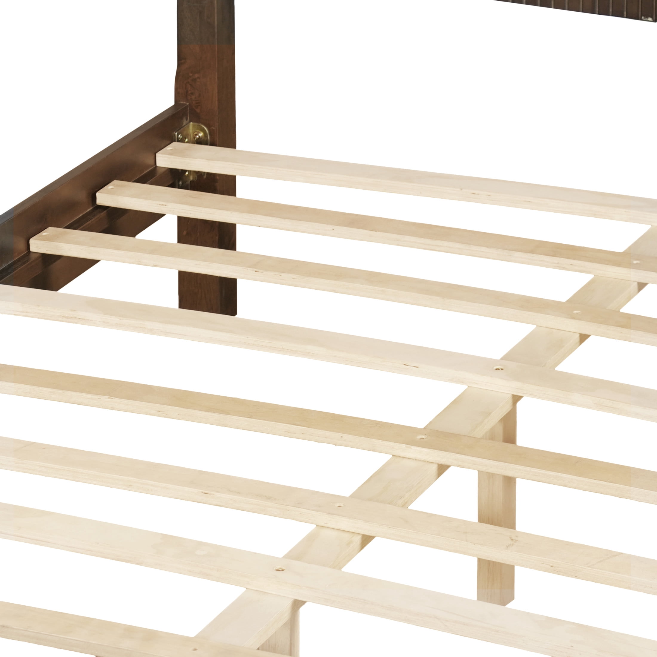 Christopher Knight Home Modern Queen Bed Frame with 2 Drawer Nightstands, Grooved Design, Walnut