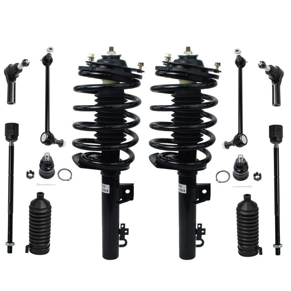 Detroit Axle - Front Lower Ball Joints Sway Bars Inner Outer Tie Rods Front Coil Spring Strut Assembly Replacement for 1996-2007 Ford Taurus Mercury Sable